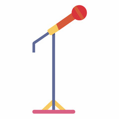 Microphone with stand vector on white background.