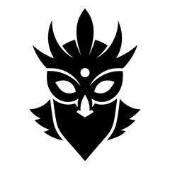 Masks black glyph icon vector on white background.