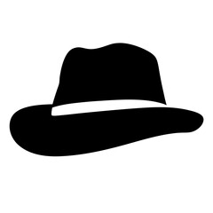fedoras vector silhouette icon, black and white illustration of footwear.