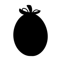 feijoa vector silhouette icon, black and white illustration of fruits.