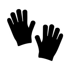 fingerless gloves vector silhouette icon, black and white illustration of footwear.