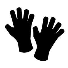 fingerless gloves vector silhouette icon, black and white illustration of footwear.