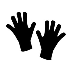 fingerless gloves vector silhouette icon, black and white illustration of footwear.