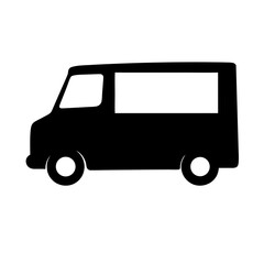 food truck , black and white illustration of vehicles.