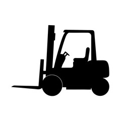 forklift , black and white illustration of vehicles.