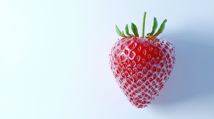 Close-up view of a single ripe strawberry.