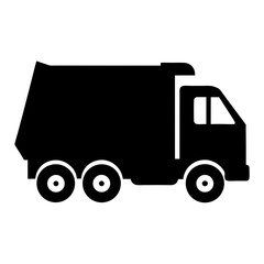 garbage truck , black and white illustration of vehicles.