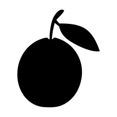 grapefruit vector silhouette icon, black and white illustration of fruits.