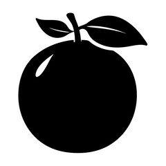 grapefruit vector silhouette icon, black and white illustration of fruits.