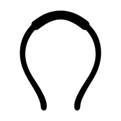 hair bands vector silhouette icon, black and white illustration of footwear.