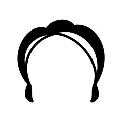 hair bands vector silhouette icon, black and white illustration of footwear.
