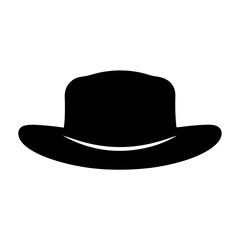 hats vector silhouette icon, black and white illustration of footwear.