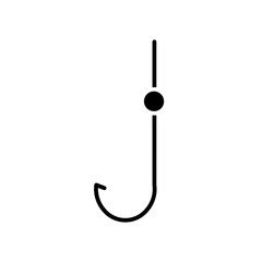 fishing hook glyph icon