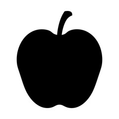 ice apple vector silhouette icon, black and white illustration of fruits.