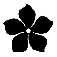 Black and white illustration of impatiens , flower silhouette vector designs.
