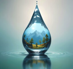Fototapeta premium Illustration of eco friendly water drop.