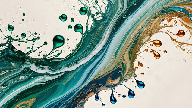 Marble ink abstract art from exquisite painting for background image. High resolution photograph from exemplary original painting.