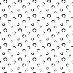 手描きのラフなドット柄のシームレスな背景パターン モノクロ