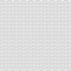 手描きのラフな波線のシームレスパターン 白黒