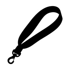 lanyards vector silhouette icon, black and white illustration of footwear.
