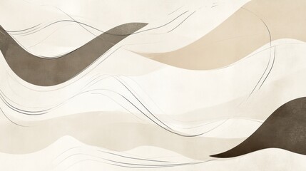 Abstract design with flowing, muted color waves.