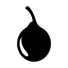 medlar vector silhouette icon, black and white illustration of fruits.