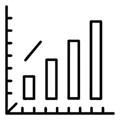 Bar chart graph diagram infographic presentation data analysis report business growth icon illustration vector isolated on transparent background