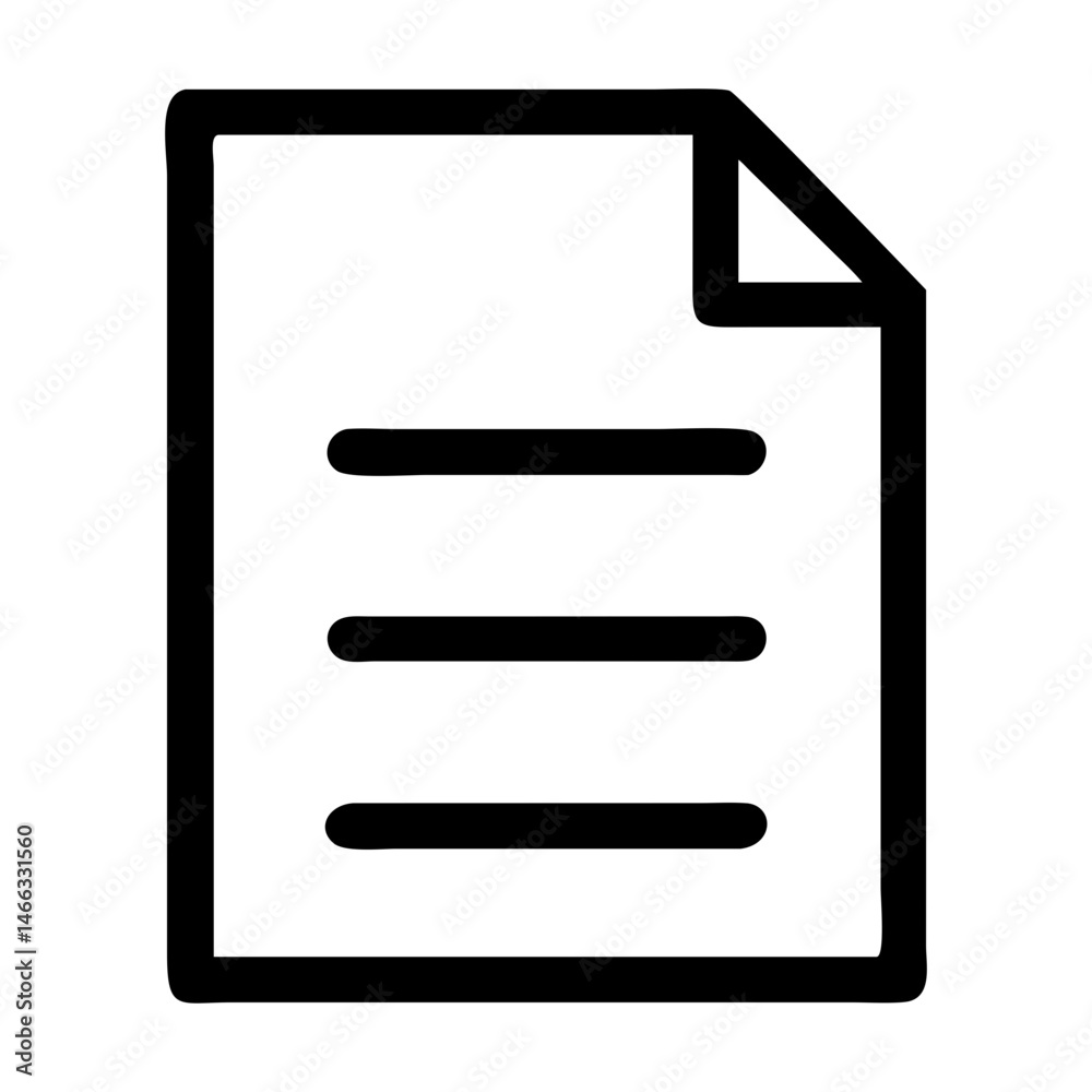 Aufkleber Document file icon vector illustration representing a page with text lines for web design and application use isolated on transparent background