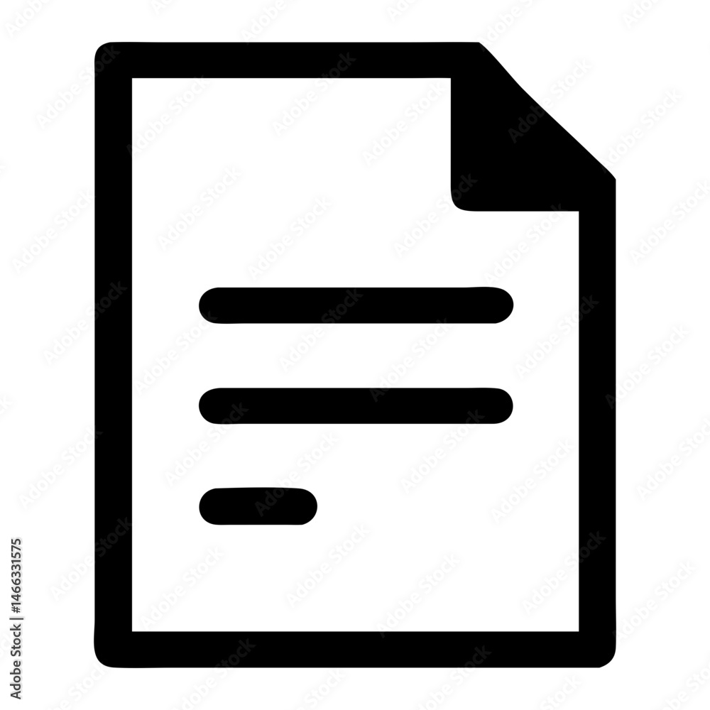 Aufkleber document file icon vector illustration of paper page with text and folded corner for web design use 