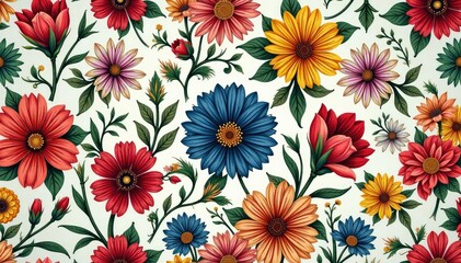 Intricate floral pattern, repeating seamlessly , nature, repeating