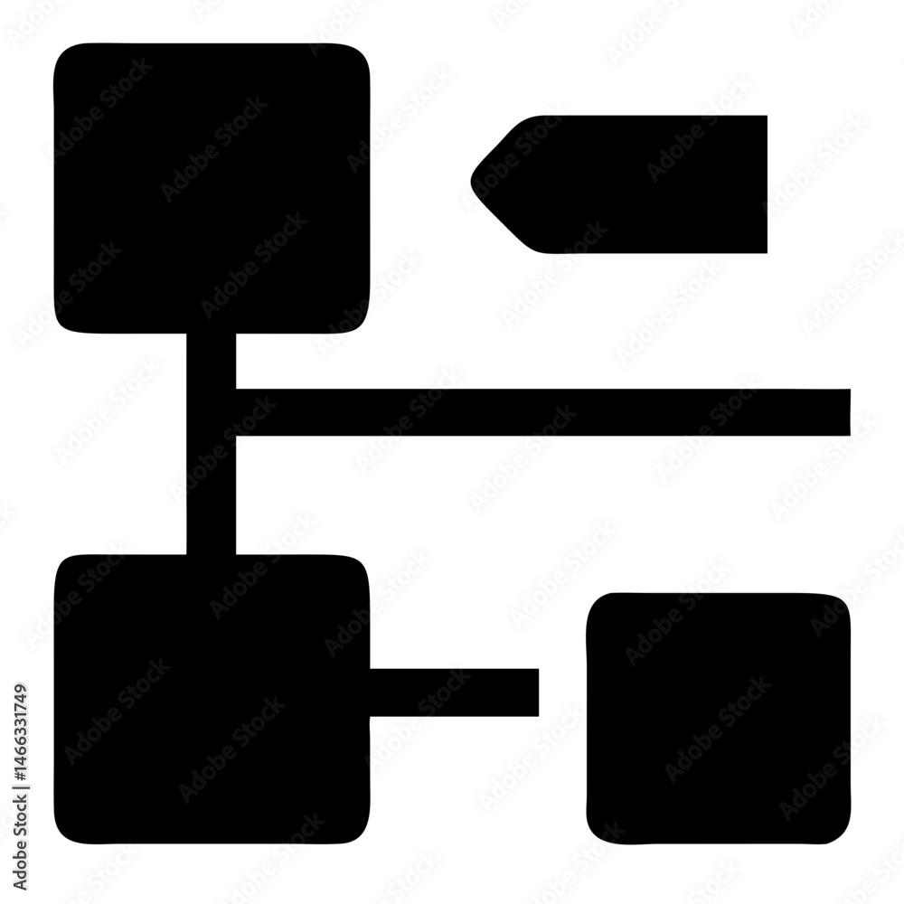 Aufkleber Flowchart diagram process mapping workflow illustration data flow system design visual communication tool isolated on transparent background