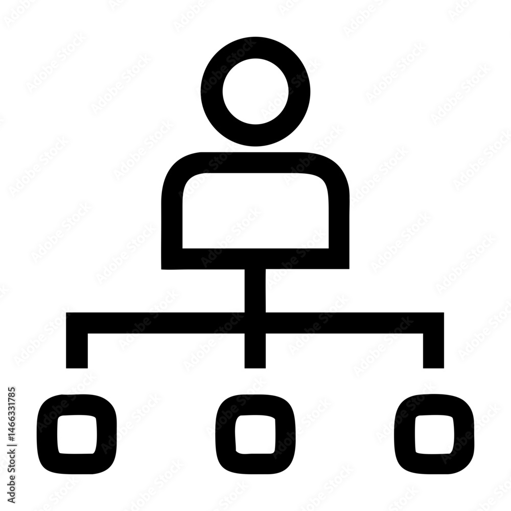 Poster organization chart icon vector design for business hierarchy structure and management process diagra