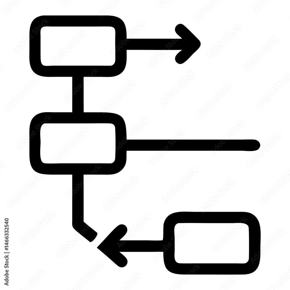 Poster flowchart diagram process steps vector illustration for business and presentations workflow visualiz