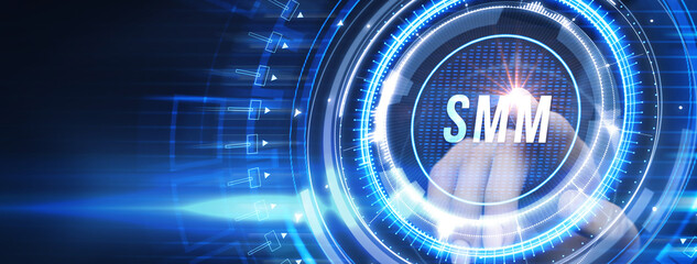 Business, Technology, Internet and network concept. SMM Social Media Marketing.