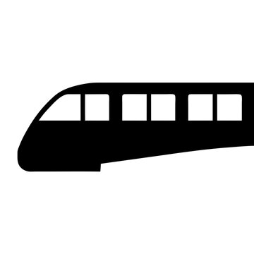monorail , black and white illustration of vehicles.