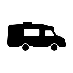 motorhome , black and white illustration of vehicles.