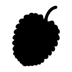 mulberry vector silhouette icon, black and white illustration of fruits.