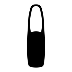 nail jewelry vector silhouette icon, black and white illustration of footwear.