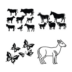 horse silhouettes vector