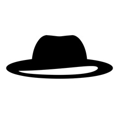 panama hats vector silhouette icon, black and white illustration of footwear.