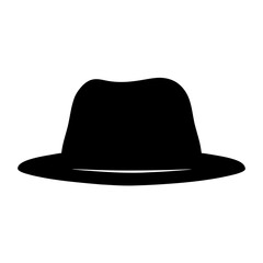 panama hats vector silhouette icon, black and white illustration of footwear.