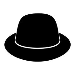 panama hats vector silhouette icon, black and white illustration of footwear.
