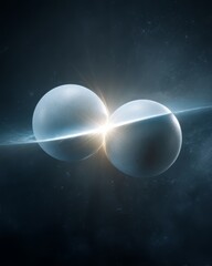 Exploring the Dynamic Interplay of Two White Spheres in the Depths of Black Space: A Quantum Computing Journey