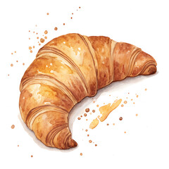 Delicious Croissant Clipart for Cooking Watercolor Style