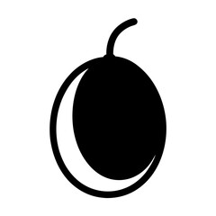 passion vector silhouette icon, black and white illustration of fruits.