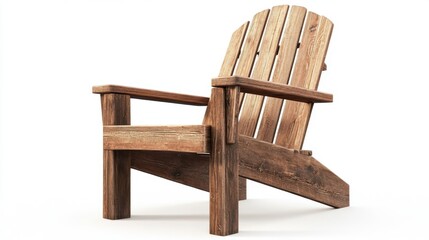 Wooden outdoor chair isolated on white background