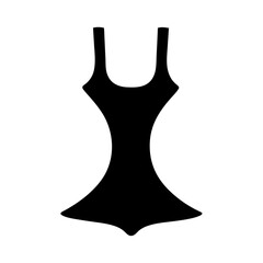 peplum top vector silhouette icon, black and white illustration of clothing.