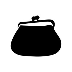 purses vector silhouette icon, black and white illustration of footwear.