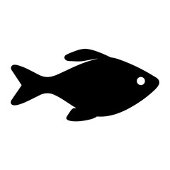 rainbowfish vector silhouette icon, black and white illustration of fish.