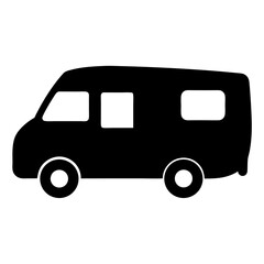 rv recreational vehicle , black and white illustration of vehicles.